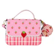 Loungefly Strawberry Shortcake Denim Gingham Crossbody Bag with Coin