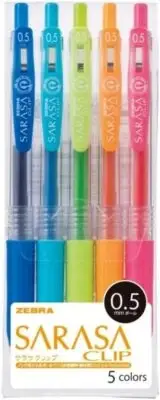 ZEBRA Gel Ballpoint Pen Sarasa Clip 0.5 5color 10 pieces B-JJ15-5CA