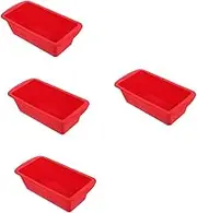 Cabilock 4pcs Rectangular Madeleine Pan Square Baking Pan Silicone Loaf Easy Release Design Non-Stick DIY Baking Mold