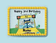 Wheels On The Bus Cat Birthday Cake Topper