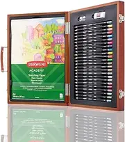 [Derwent] Academy Trend Colour Wooden Gift Box, 27 Piece Art Set with Colouring Pencils, Pastels & Accessories, Ideal Collection for Drawing, Sketching & Crafts, Premium Hobbyist Quality Kit, 2305950