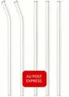 4pk Glass Pyrex Drinking Straws Pack Bent Straight Reusable Eco-friendly