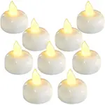 24個裝防水無焰浮動小蠟燭 暖白色電池閃爍 LED茶燈蠟燭