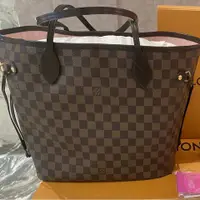 在飛比找PopChill優惠-[二手] LV Neverfull MM中款 棋盤格 櫻花粉