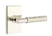 Emtek Select Passage, Rectangular Rosette, T-Bar Stem, Hammered Handle US14 RH