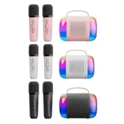 Karaoke Machine for Kids Double Mics LED Lights Speaker Ages 5-12 Singing Props