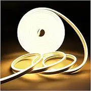 Tesfish Neon LED Strip Light, LED Strip DC 12 V 5 m 120 LEDs/M Total 600 LEDs Warm White 3000 K Flexible LED Light Strips for Bedroom, Bar, Playroom, Birthday, Christmas Party