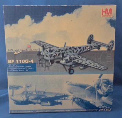 NIB Hobby Master HA1802 BF 110G-4, Ob. Martin Drewes, GP. III, Laon-Athies, 1:72