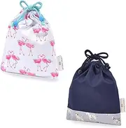 Laura Ashley NU901000 Drawstring Bag, Set of 2 Different Patterns, Lunch Bag, Tool Bag for Kids, Stylish, Cute, Boys and Girls