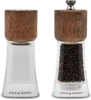 Cole & Mason Macclesfield Clear Pepper Mill & Salt Shaker Gift Set, 5.5"