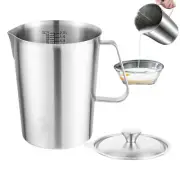 2L Milk Frothing Pitcher, Stainless Steel Espresso Latte Cup Steaming Pitcher