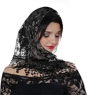 [Sibba] Bridal Veils Christian Church Head Coverings Religious Chapel Mass Mourning Lace Scarf Wedding Communion Prayer Shawl Wrap