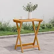 Folding Garden Table 50x36x60 cm Solid Acacia Wood, Outdoor Dining Patio Table with Foldable Feature, Easy-to-Clean Surface - Perfect for Garden, Balcony, and More
