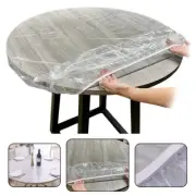 PVC Clear Round Tablecloth Fitted Table Cover Cloth Protector Waterproof Decor