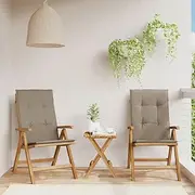 Reclining Garden Chairs with Cushions 2 pcs, Outdoors Patio Chairs, Dining Chair with Armrest for Patio, Restaurant, Lawn, Garden, Yard, Poolside, 120 x 50 x 3 cm, Taupe