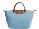 NWT LONGCHAMP Le Pliage Type M Medium Short Handle Travel Tote Arctice Ice BLUE