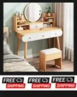LED Luminous Beauty Lge Dresser Vanity Table with Mirror,Stool drawers Natural