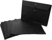 FUNNETOYU A4 Black Card Document Bag Thick Kraft Paper Envelope Folder Mailing Trading Card Envelopes