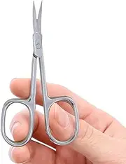 Eyebrow Scissors for Women | Nail Maintenance Toenail and Fingernail Scissor,Stainless Steel Curved Eyebrow Scissors for Beard/Nose Hair/Mustache/Eyelash Grooming Tool Puchen