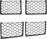 4pcs Campervan Storage Nets Large Size Car Elastic String Mesh Net with Metal Frame for Motorhome Caravan T4 T5 T6 Van Storing Phone/Water Bottle/Toiletry Accessories