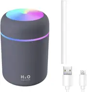 Car USB Air Purifier Diffuser Aroma Oil Humidifier Mist Led Night Light Grey