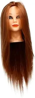 ASAKKURA Cosmetology Doll Head Synthetic Hair Practice Mannequin Head for Styling