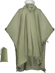 [Generic] Hooded Rain Poncho for Adults Lightweight Rain Coat for Hiking Camping Backpacking
