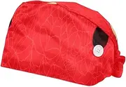 [WOSHJIUK] Working Hat 2 Pack Scrub Caps for Women,red Fruit Watermelon Pattern,Tie Back Cap Adjustable Scrub Hat