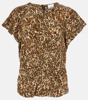[Isabel Marant] Isabel Marant Tullya leopard-print silk-blend top AU 6 brown