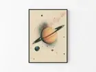 Solar System Abstract Japandi Minimalistic Style Instant Space Art Poster