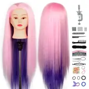 Mannequin Head Hair Styling Manikin Cosmetology Doll Head Synthetic Fiber Hair