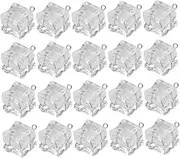 [Operitacx] 20pcs Ice Cube Shape Diy Jewelry Pendants Earring Hooks Decorative Ornaments for Craft Projects