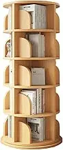 FTYEBDNC Rotating Bookshelf Organizer Display Solid Wood Modern Revolving Storage Rack Bookcase, Floor Standing Shelves with Baffle, for Study Office,A5