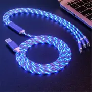 3 in 1 LED Light Up Charger Charging Cable USB Cord for Android Samsung iPhone