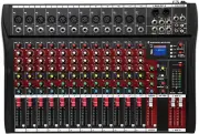 Fineshine 12 Channel Audio Mixer Sound Mixing Console with Bluetooth USB,PC Reco