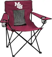 Logo Brands NCAA Mississippi State Elite Interlocking MS Chair, Unisex Adult Chair with Two Cup Holders, One Size, Team Color
