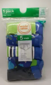 Wonder Nation Boys Briefs Underwear 5-Pack Size Large 10-12 NEW