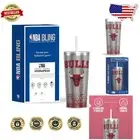 Insulated Chicago Bulls 25 oz Tumbler with Rhinestones - Travel Friendly Design