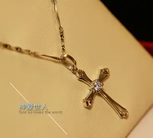 新款 925純銀閃鉆簡約十字架項鏈女短款鎖骨鏈吊墜項飾情人節禮物