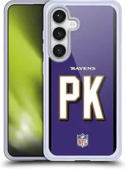 Head Case Designs Officially Licensed NFL PK Purple Baltimore Ravens Positions & Logo Soft Gel Case Compatible with Samsung Galaxy S24 5G