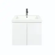 Forme 600mm White Mont Albert Wallhung Vanity With Poly Marble Top