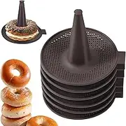 6 PCS Silicone Donut & Bagel Molds Set - Non-Stick Round Baking Pans with Stackable Mesh Perforation, Conical Doughnut Makers for Homemade Pastries, Cupcakes, Cookies & Bakery Accessories
