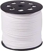 3mm x100 Yards White Suede Cord Suede Lace Faux Leather Cord with Roll Spool for Bracelet Necklace Beading DIY Handmade Crafts