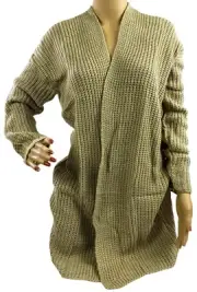 Ioana Small Light Tan Knit Cardigan Sweater Made in USA