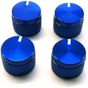 ATATNK Aluminum Alloy Car Air Condioning Outlet Vent Outer Ring Knob Button Cover Trim Stickers Compatible for Audi A1 2014-2017 Auto Accessories(Blue Cover)