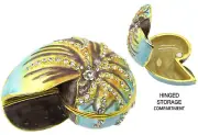 RUCINNI Shell Jeweled Trinket Box, Blue