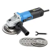 Angle Grinder，4 Amp Electric Grinder Tool with Grinding and Cutting Wheels,