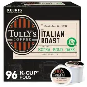 Tully's Coffee Italian Roast Keurig Single-Serve K-Cup Pods Dark Roast Coffee...