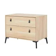 Groove Furniture Hunter Chest of Drawers with 2 Drawers Bedroom Dresser, Oak