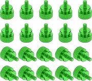 uxcell 20 Pcs 6#32 Knurled Thumb Screw Computer Case Threaded Hand Tighten Screws Aluminum Alloy for PC Case, Green